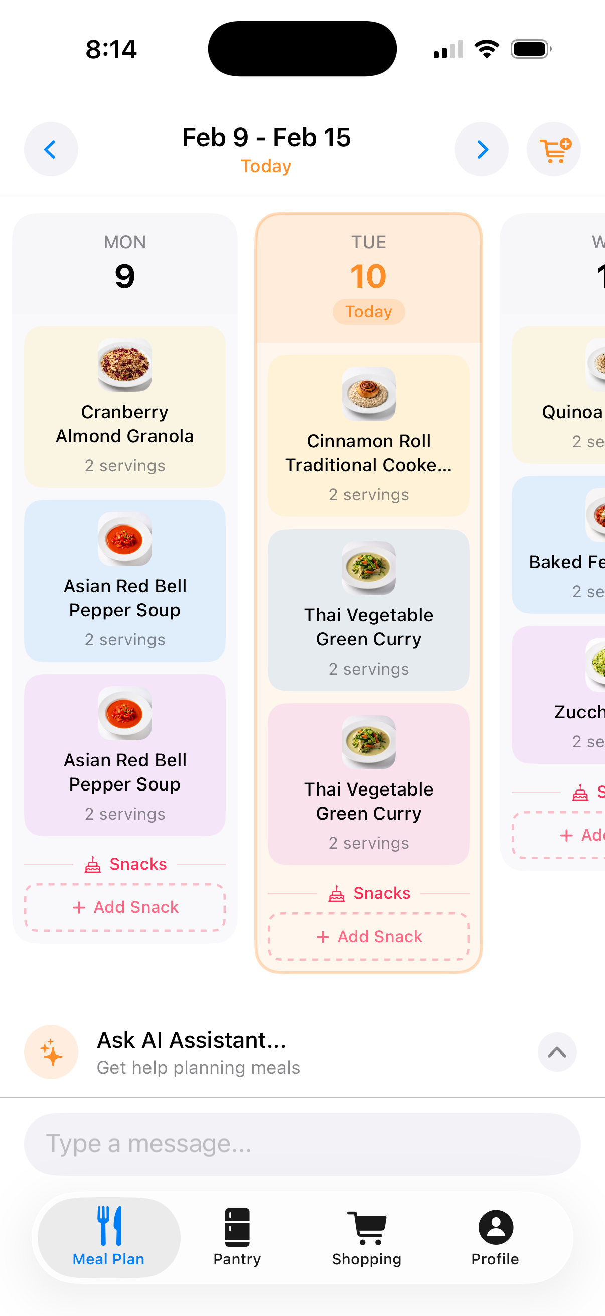 Meal Planner - Weekly plan