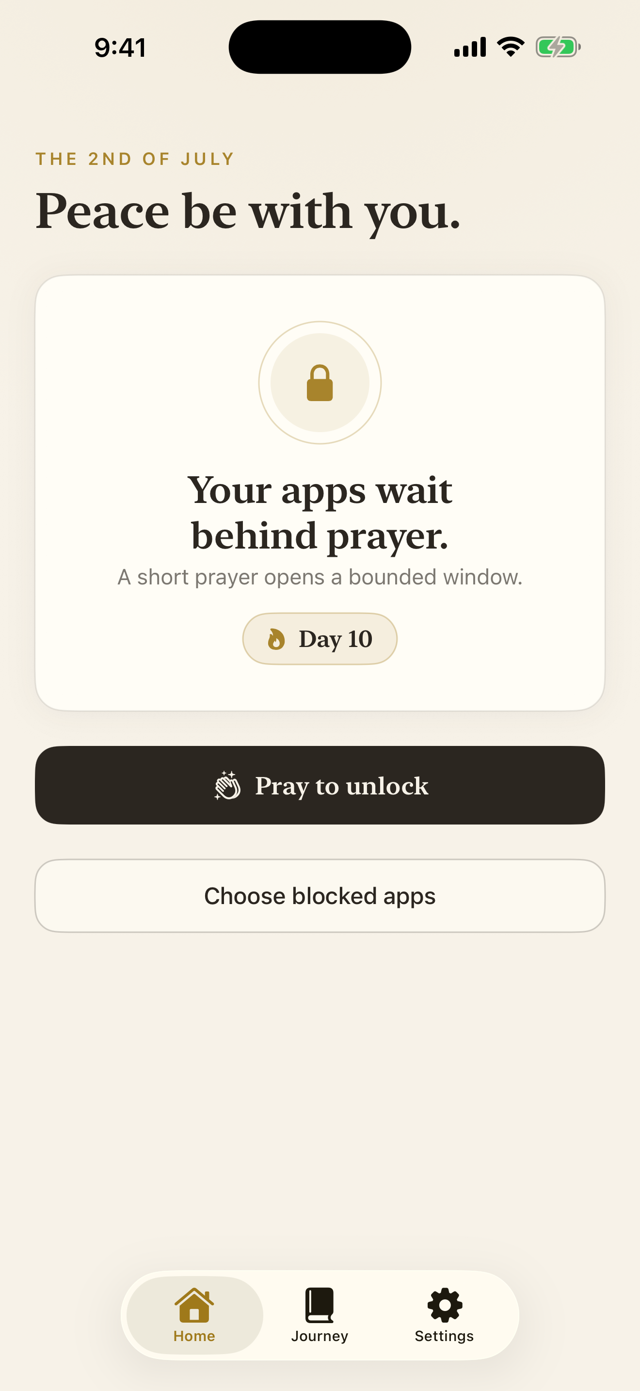 Lock Bible locked home screen